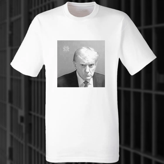 Donald Trump Mug Shot White T-Shirt - Iconic former President Mugshot